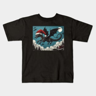 Gothic Christmas Dragon Kids T-Shirt